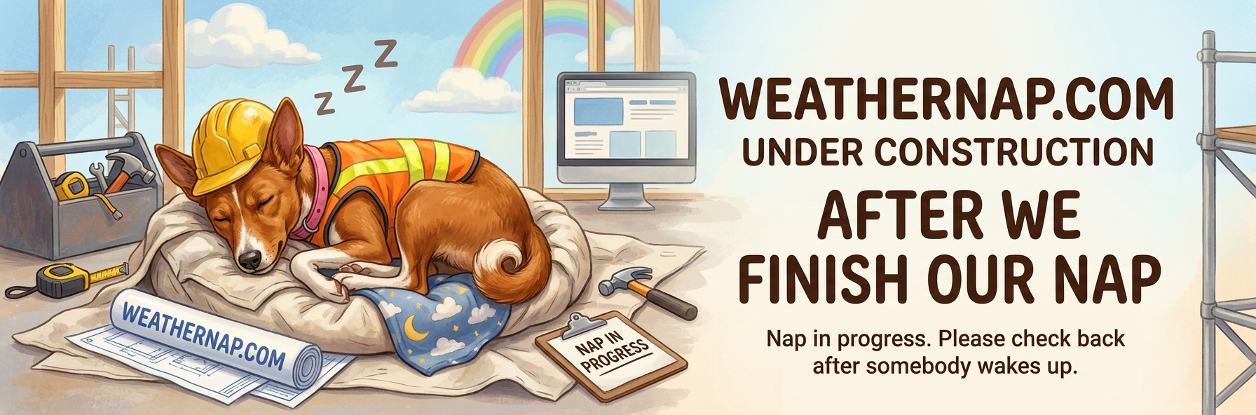 WeatherNap.com under construction banner